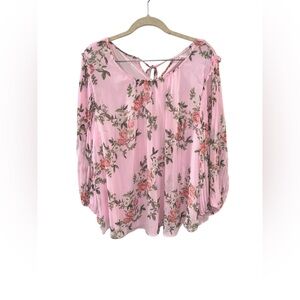 NWT Lauren‎ Conrad Light Pink Floral Top